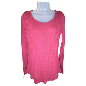 Abercrombie Fitch Wom Med Burgundy Red Knit Long Sleeve Top Basic Classic EUC